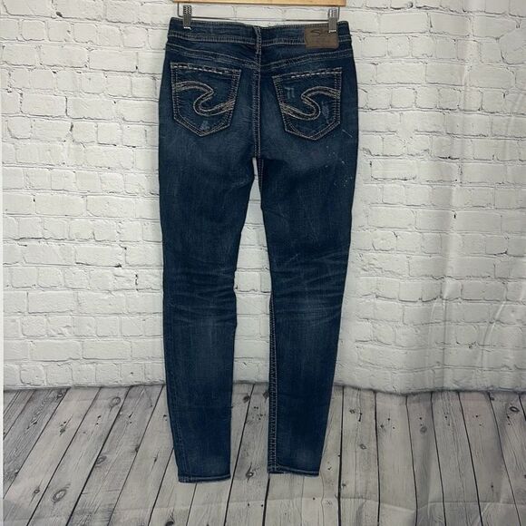 Silver Jeans Co. Suki Mid Super Skinny Jeans size 29x31 Fluid Denim - Picture 6 of 10